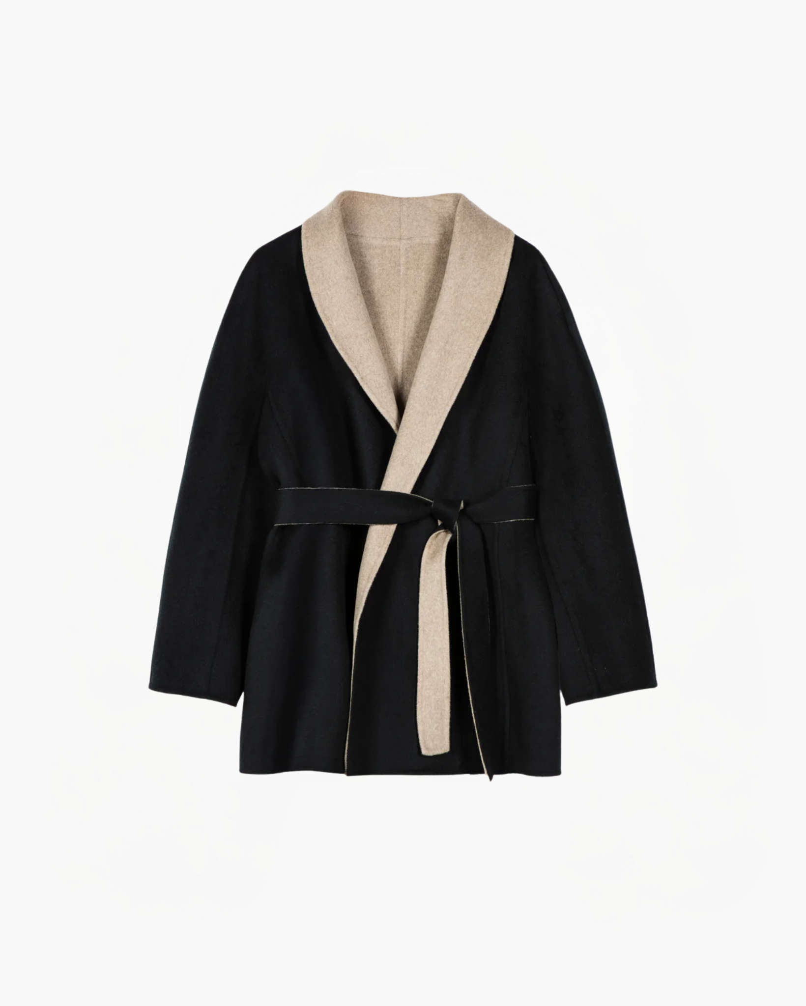 Shawl Lapel Collar Short Coat – NOMADICO CASHMERE Shawl Lapel Collar Short Coat – NOMADICO CASHMERE