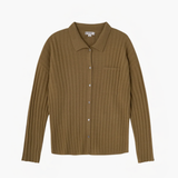 Ribbed Polo Button-Up Shirt