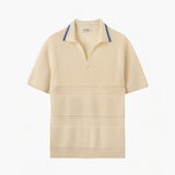 Open-knit Detailed Polo Shirt