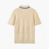 Open-knit Detailed Polo Shirt