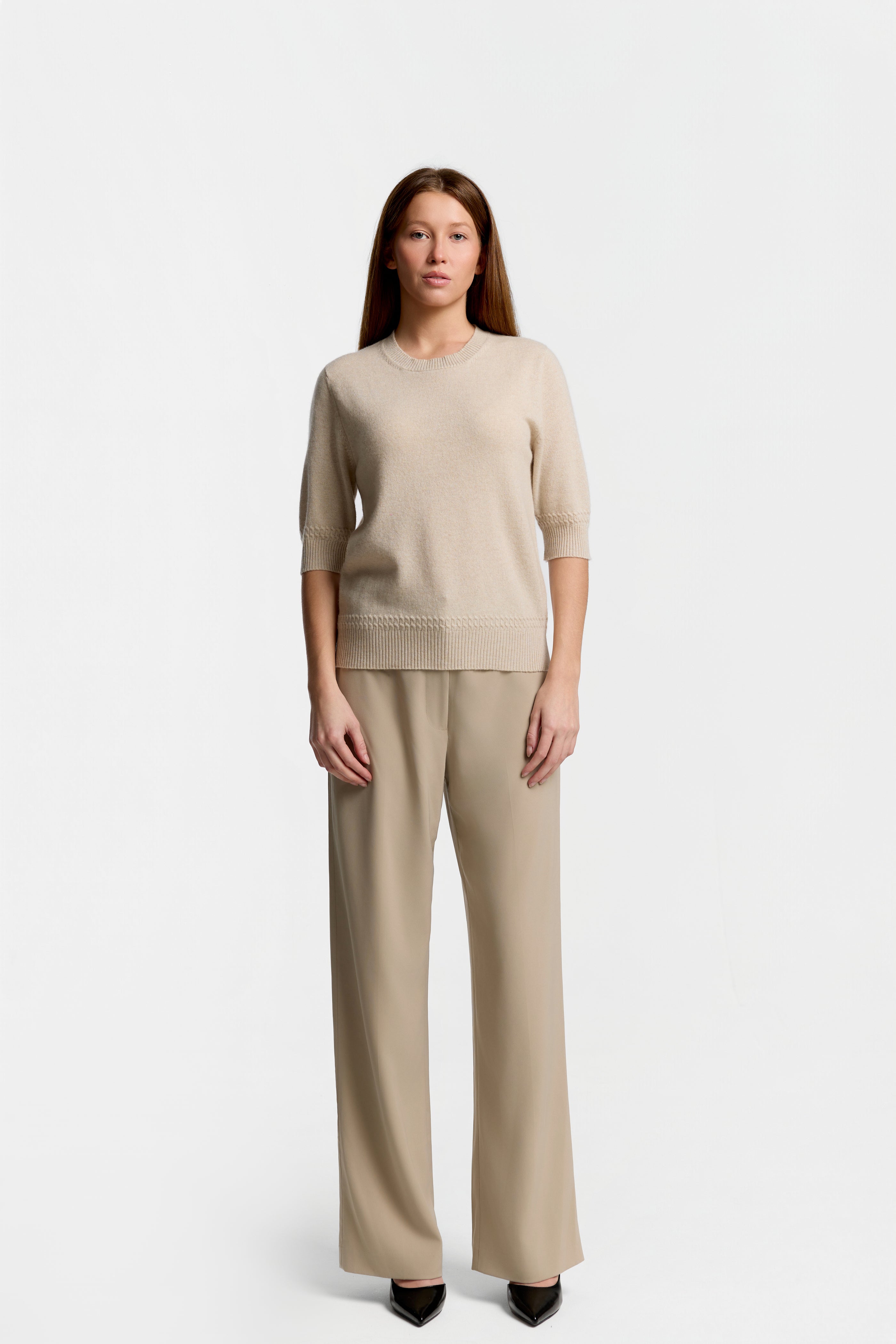 ASYMMETRY KNOT SLEEVE KNIT アイボリー Mist Asymmetrical Knit – Prism Boutique