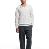 Square Knit Polo Sweater