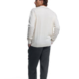 Square Knit Polo Sweater