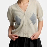 Argyle Knit Cardigan