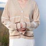 Striped V-neck Cardigan