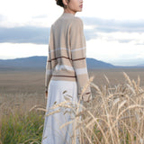 Striped V-neck Cardigan