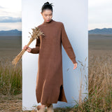 High-Neck Midi Length Dress