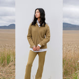 Ribbed Polo Button-Up Shirt