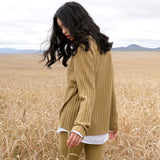 Ribbed Polo Button-Up Shirt