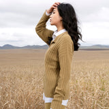 Ribbed Polo Button-Up Shirt