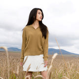 Ribbed Polo Neck Sweater