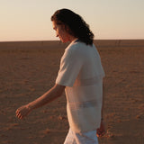 Open-knit Detailed Polo Shirt