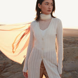 Cable Pointelle-knit cardigan