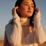 Cable Pointelle-knit cardigan