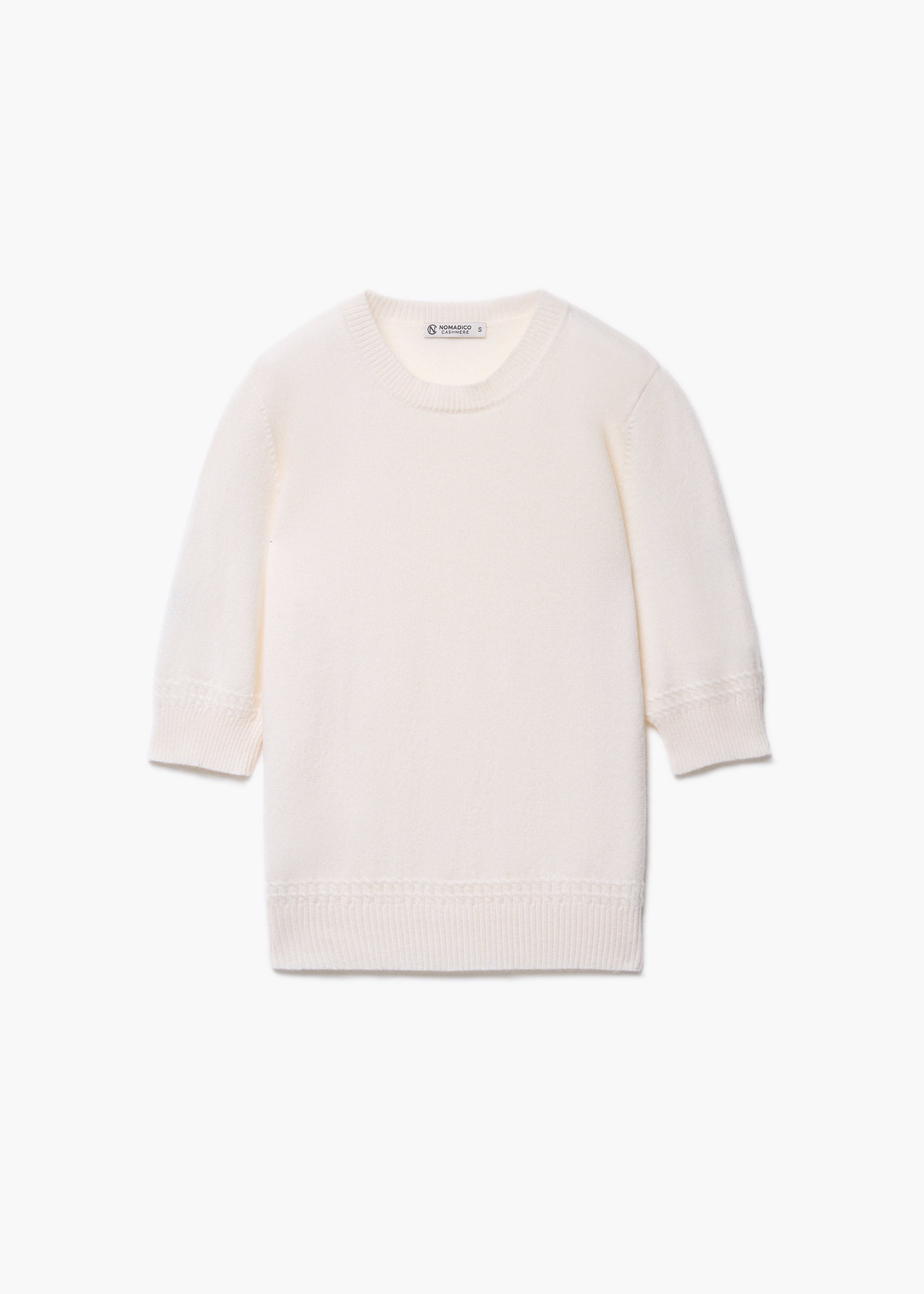 Short Sleeve Cable Detail Top