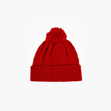 Cable Knit Hat with Pompom