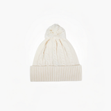 Cable Knit Hat with Pompom