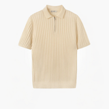 Rib-knit Polo Shirt