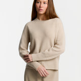 C-Neck Cable Detail Sweater