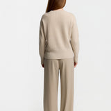 C-Neck Cable Detail Sweater