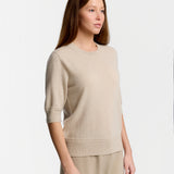 Short Sleeve Cable Detail Top