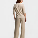 Short Sleeve Cable Detail Top