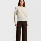 C-Neck Cable Detail Sweater