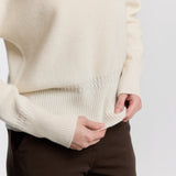 C-Neck Cable Detail Sweater