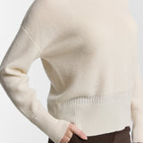 C-Neck Cable Detail Sweater