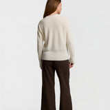 C-Neck Cable Detail Sweater