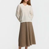 V-Neck Cable Knit Sweater