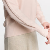 C-Neck Cable Knit Sweater