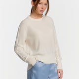 C-Neck Cable Knit Sweater