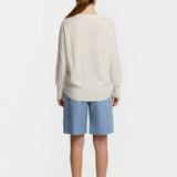 C-Neck Cable Knit Sweater