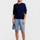 Short Sleeve Cable Detail Top