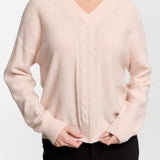 V-Neck Cable Knit Sweater