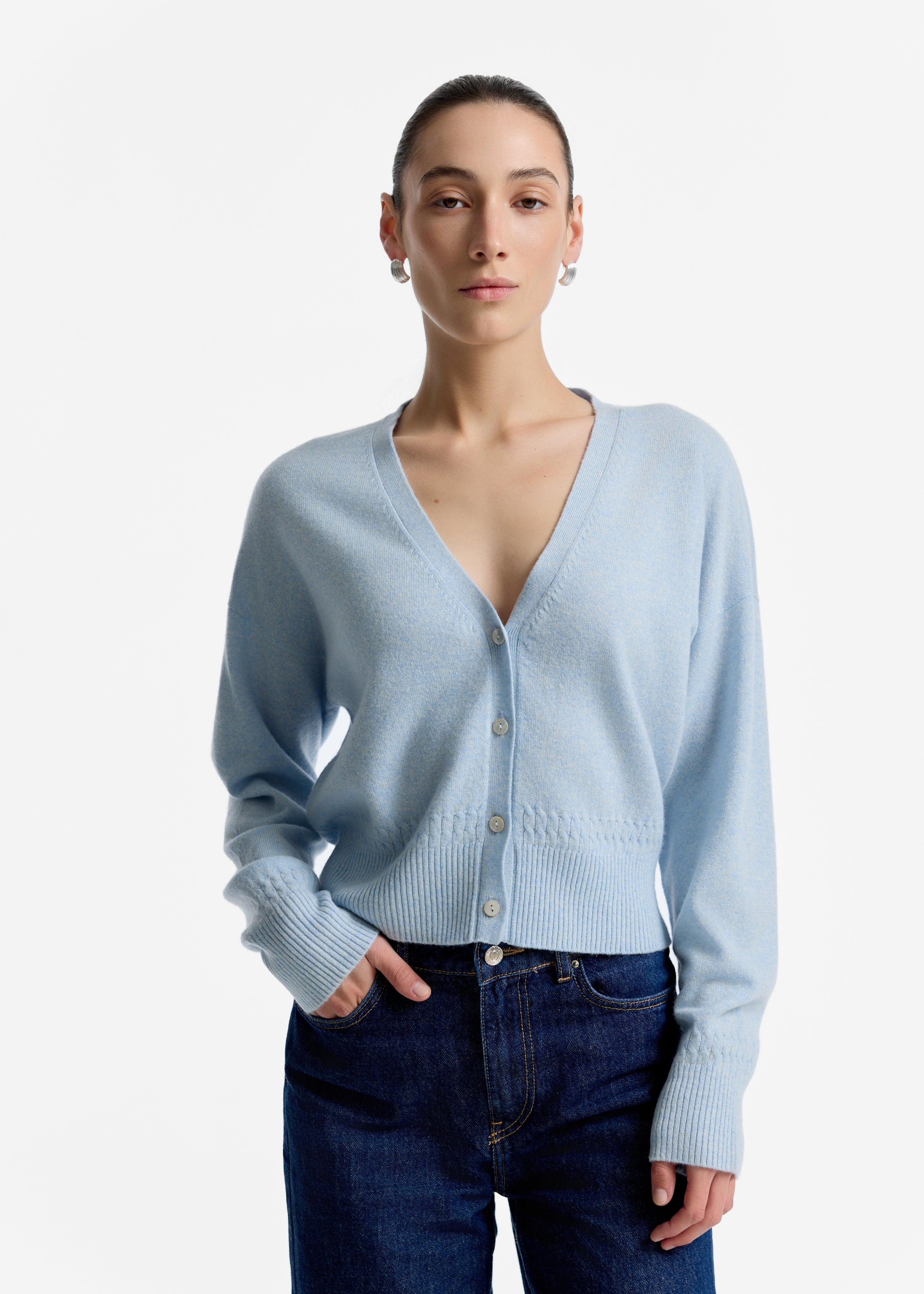 Cable-Knit Detail Cardigan