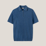 Rib-knit Polo Shirt