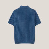 Rib-knit Polo Shirt
