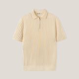 Rib-knit Polo Shirt