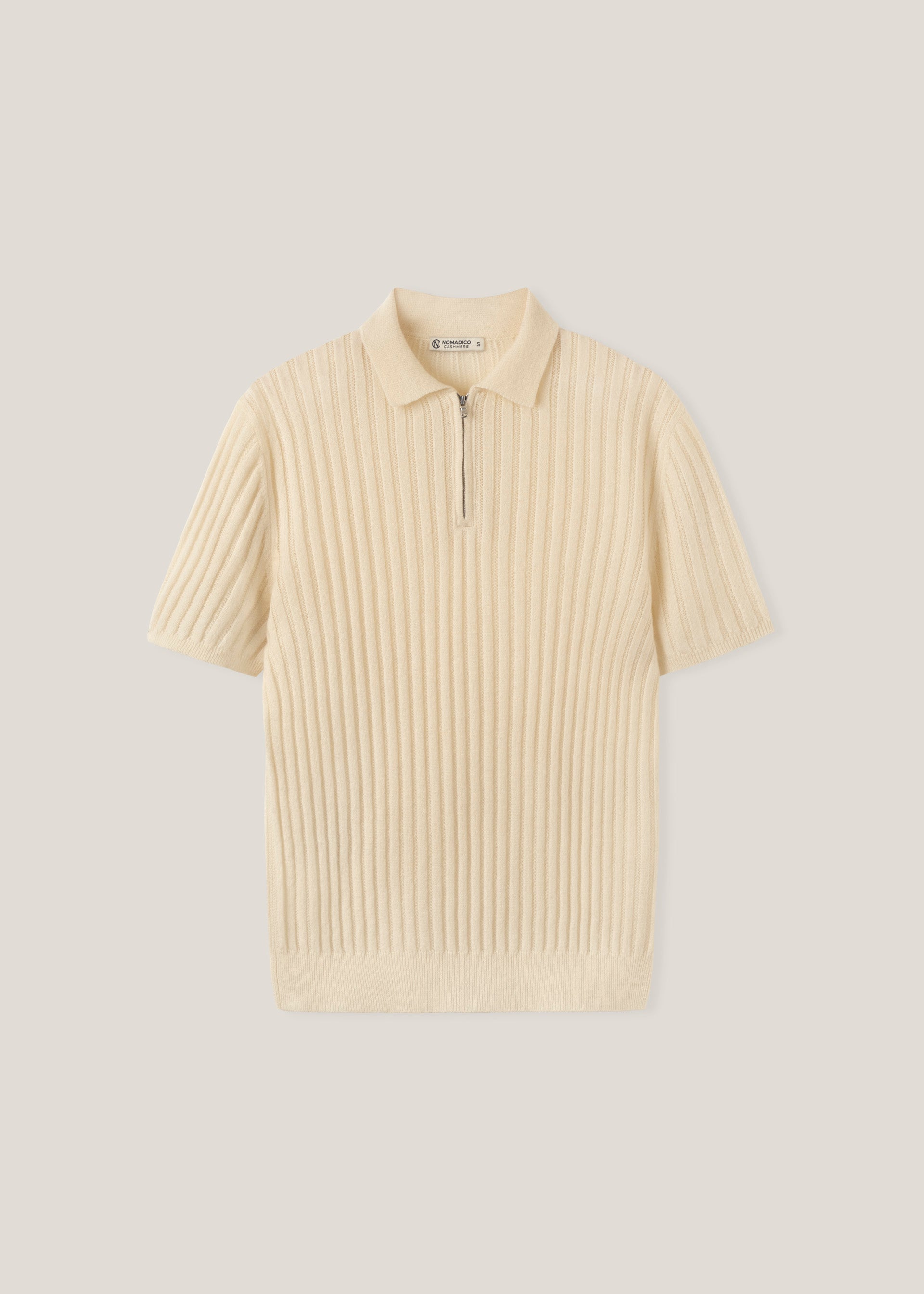 Rib-knit Polo Shirt