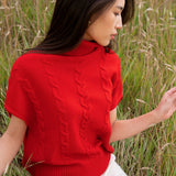 Cable-knit Turtleneck Vest