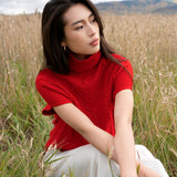 Cable-knit Turtleneck Vest