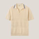 Open-knit Detailed Polo Shirt