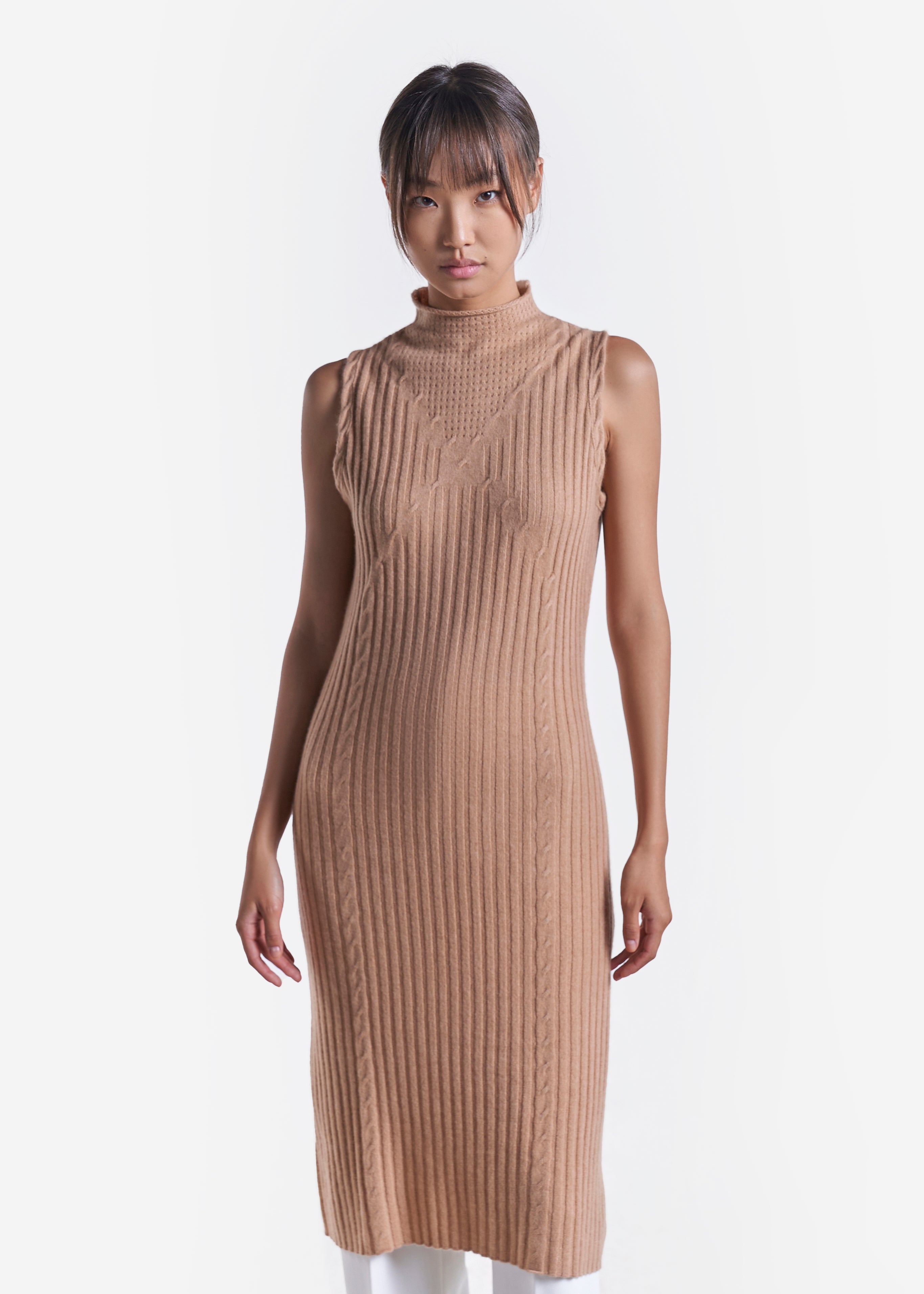 Rib-knit Sleeveless Dress