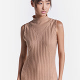 Rib-knit Sleeveless Dress