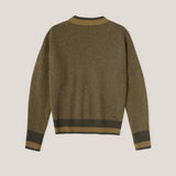 Striped Trim V-neck Sweater