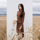 Ribbed C-neck Sweater