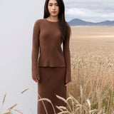 Ribbed Flare Skirt