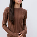Ribbed C-neck Sweater